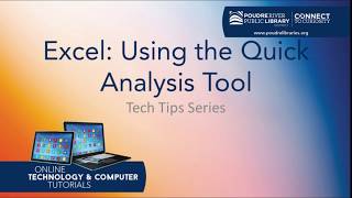 Tech Tips:  Excel - Quick Analysis Tool