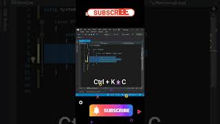 Visual Studio shortcuts to comment and uncomment your code. #programming #development #visualstudio