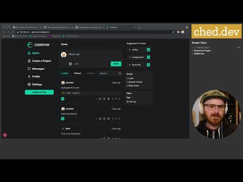 Ep 7: Responsive CSS in CodePow.io Dev Twitter Clone [React] [TypeScript] [Tailwind CSS]