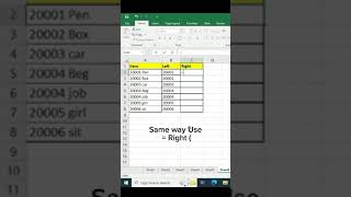 How to use Left and Right Formula in Excel #excelformula #excelacademy #excel #exceltricks