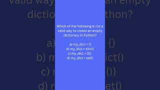 Dictionary in Python mcq