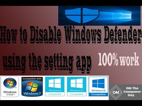 How to Disable Windows Defender using the setting app