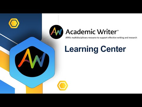 APA Academic Writer: Learning Center Overview