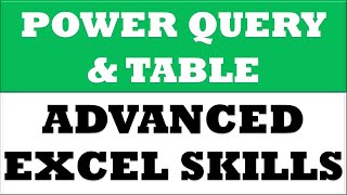 Power query excel 2016 | table in excel