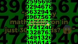 How to Solve Math Questions in 30 Seconds | 3 Fast Math Tricks for Students 🔥. #mathtricks