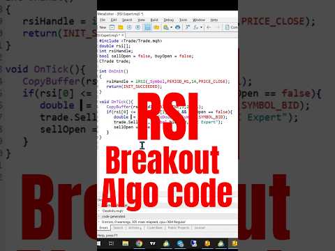 RSI Breakout Trading Bot (MQL5 Coding Tutorial) #algotrading #tradingbot