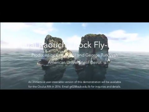Virtual fly-through of Raouché rocks - Lebanon