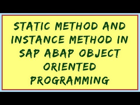 Static Method in SAP ABAP | Instance Method in ABAP | ABAP Classes and Methods | Static VS Instance