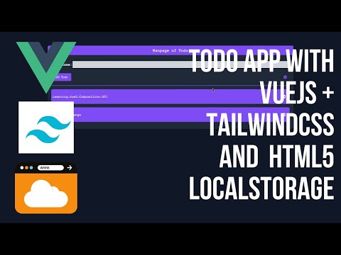 Todo Application using Vue3 + Composition API + Tailwindcss + localstorage.