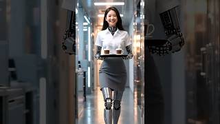 The Female Humanoid Assistant Serves Her Boss a Coffee at His Workstation🤖☕#HumanoidRobot #robot #ai