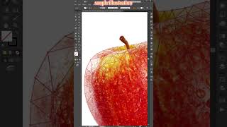GeometricTriangle Pattern Design, Red Apple As Low Poly Art Work In Adobe Illustrator
