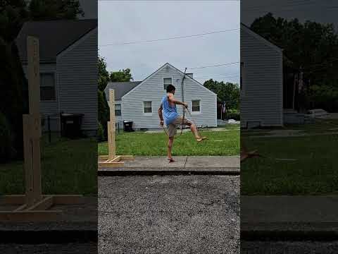 Crazy Heel Rope Dart Shot With A Knife #ropedart #ropedartacademy #martialarts #flowarts