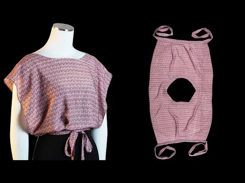 How to make Rectangular Wrap top, Shirt. Cutting and Sewing made easy.