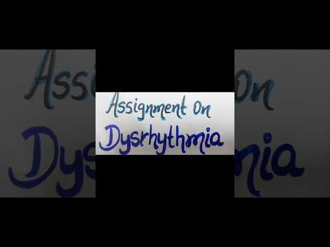 Assignment on dysrhythmia or arrhythmia#medicos#shorts#assignment#dysrhythmia#arrhythmia#bscnursing