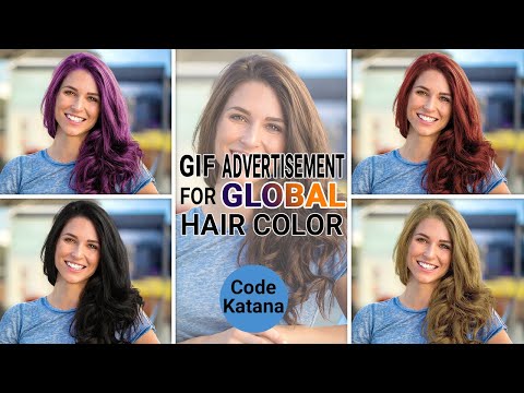 How To Create Gif Advertisement For Global Hair Color | How To Change Hair Color in Photoshop