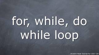 For, While, Do While Loop Tutorial