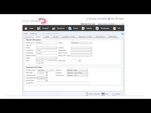 Inputting Employee Information on the General Tab (Employer-on-the-Go)