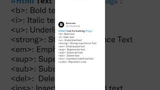 Html Text Formatting Tags #html #css #rustcode