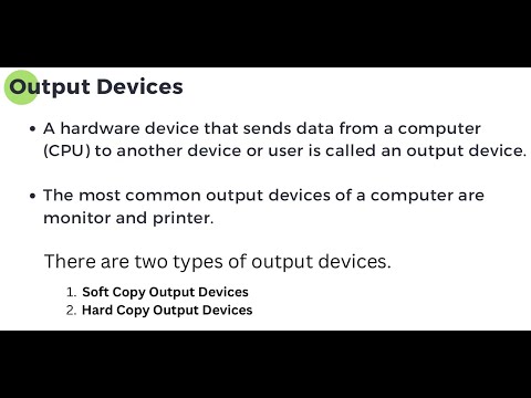 Output Devices: Monitors, Printers, Speakers & More