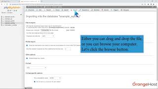How to import database via phpMyAdmin in cPanel with OrangeHost