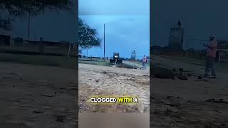 Unbelievable Pipe Cleaning Hack with Tractor and Tire! 🚜💧