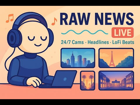 RAW NEWS LIVE – 24/7 Real Headlines | Chill LoFi Beats • Rotating World Cams • No Legacy Lies