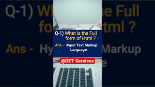 QnA- 1) What is the Full form of Html ? - Web Development nterview Que-Ans