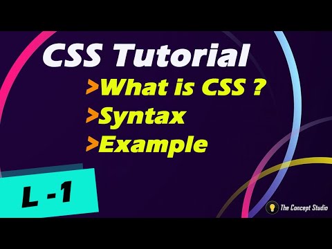 Introduction to CSS | What is CSS ? | Syntax | Example | CSS Tutorial | L-1