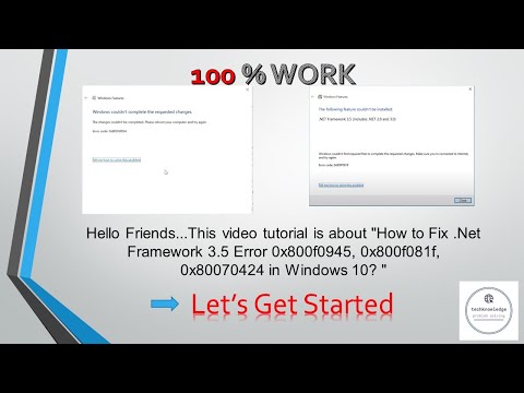 How to Fix .Net Framework 3.5 Error 0x800f0945, 0x800f081f, 0x80070424 in Windows 10.