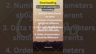 Overloading conditions in Java #corejava #javaforbeginners #javashorts #java #quickrecap #basics