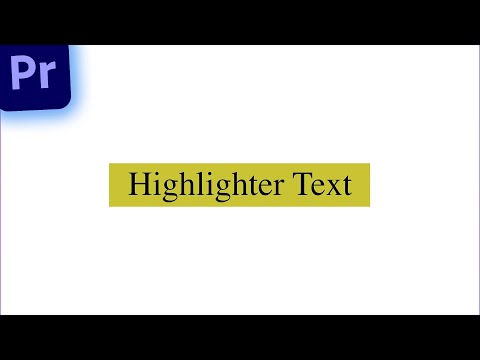 Highlighter Text Animation in Adobe Premiere Pro