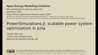 PowerSimulations.jl: scalable power system optimization in Julia