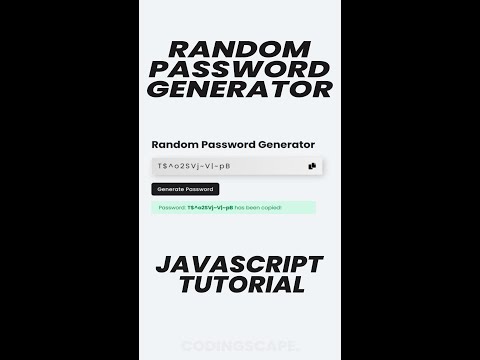 Random Password Generator with Javascript | Codingscape #shorts