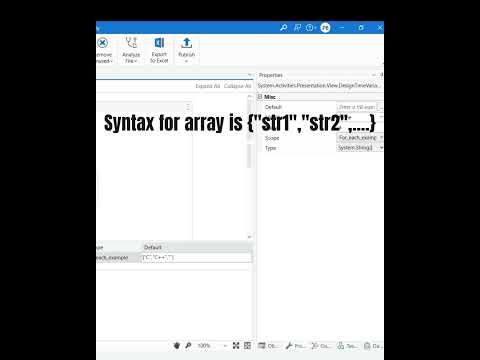 Using for each loop for array - UiPath Studio