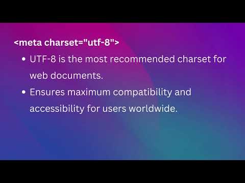 What is the Charset in HTML - UTF 8?