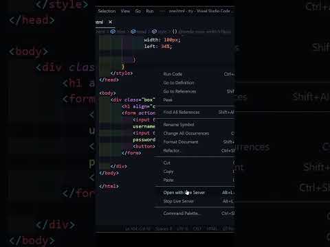 create login page using html and css shorts