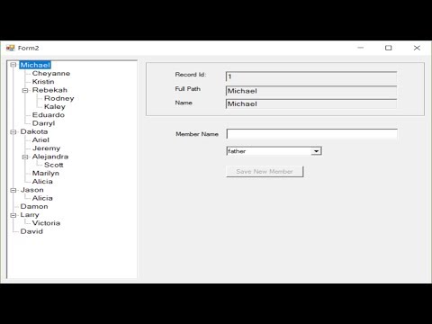 Learn C# and Service-based Database Windows Forms Treeview tutorial 3