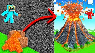 10 Seconds vs 1 Hour VOLCANO Build Challenge!