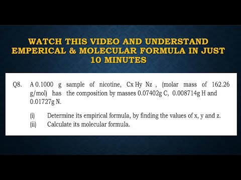 HOW TO FIND THE EMPERICAL AND MOLECULAR FORMULA - CHE 111   TUTORIAL SHEET 1 PART 7