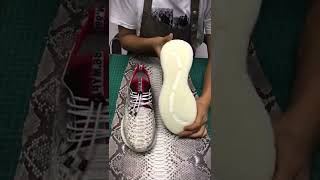 Genuine python skin leather orignal pattern handmade sneakers Yeezy style #shorts