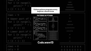 Python pattern programs🔥#python #pattern #datascience #viral #growth #growthmindset #newvideo