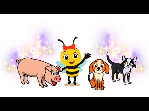 Molly Paints Animals 🎨🐝 | Learn Colors with Cat 🐱 Dog 🐶 Pig 🐷 | Kids Songs & Fun