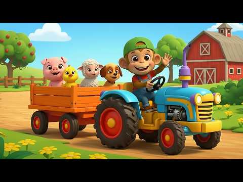 Monkey Funny Fixes Tractor and Plows Beet Field - Farm Work | MonKey Cartoon 🐒