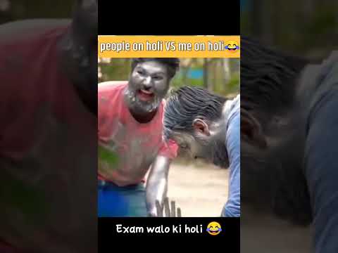 People on holi VS me on holi 😂 #shorts #exam #holi