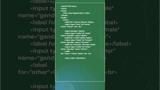 User Registration Form Example - HTML Web Development Tutorial #html #webform