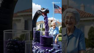 Grandma's cobra gives lakhs of liters of blueberry juice 🐍😭 #aianimation #cobra #youtubeshorts