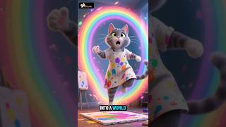 A cat fun with painting #ViralVideo #PetReels #AnimalTok #AdorablePets #CatContent #FurryArtist