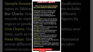 What are the common data visualization types used in Tableau for Salesforce Data? #interview