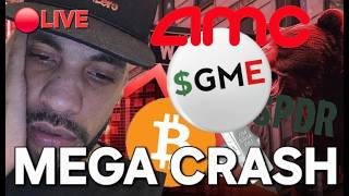🔴LIVE GME Breaks $25 AMC Falls - CRYPTO CRASH, SPY Rising WEDGE! "Stock & Crypto News & T.A. 2/5"