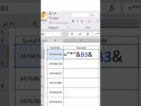 Hack to make Barcodes in MS Excel! 💯 Follow @analyticsbasics  for more Excel hacks.........